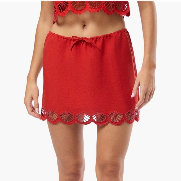 NWT Onia Linen Scallop Shell Mini Skirt